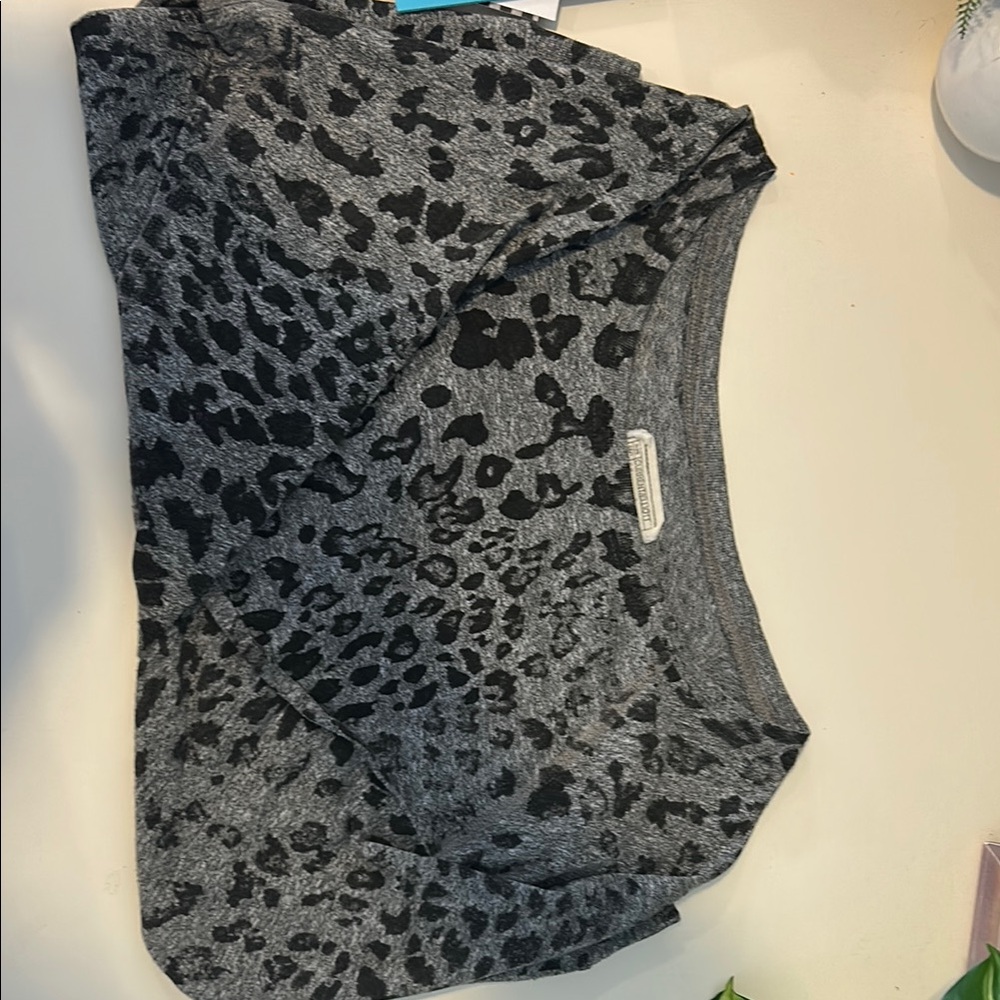Current/Elliott Charcoal Leopard Print Tee - Picture 4 of 4